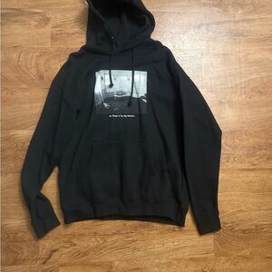 Black Graphic Hoodie with Photo Print
